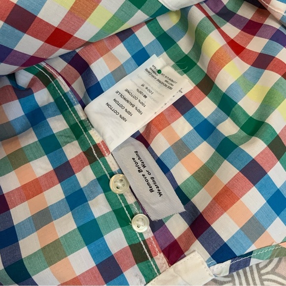 Crewcuts Multicolor Gingham Plaid Button Down Shirt Size 6/7 - Picture 5 of 6